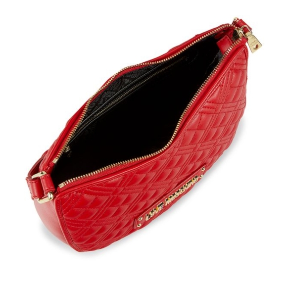 NWT Love Moschino Red Quilted Logo Shoulder Bag Timeless - Picture 6 of 11